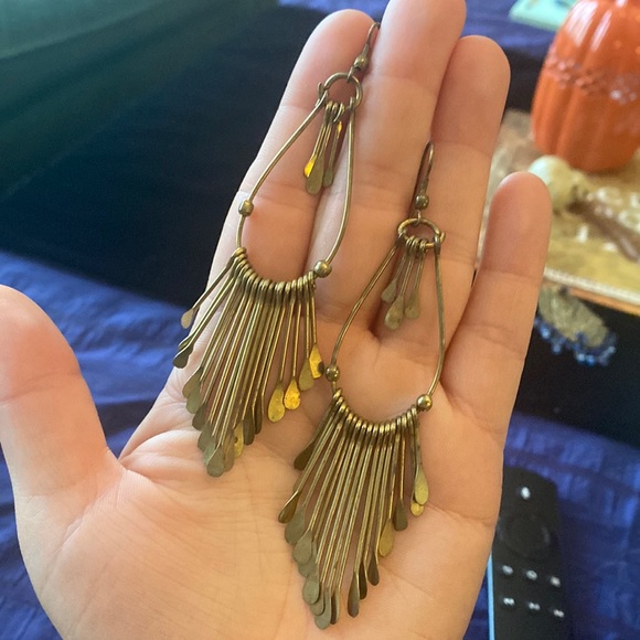 Vintage gold bohemian earrings - Picture 3 of 12